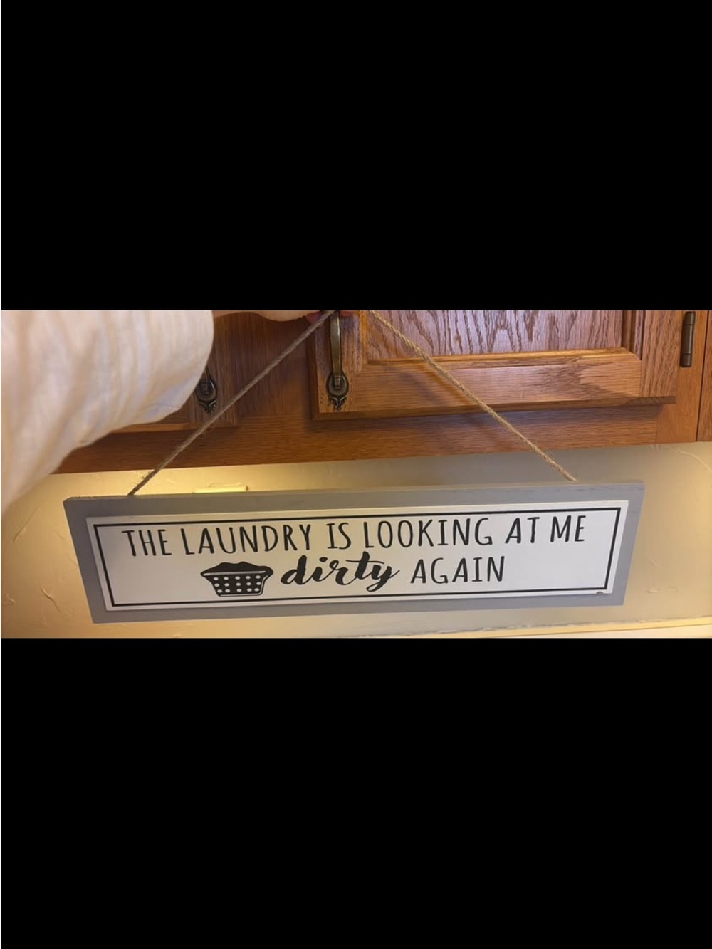 Laundry Is Looking At Me Dirty Again Wall Sign - Gray